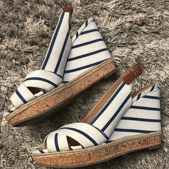 Blue and White Espadrilles - Picture 2 of 3